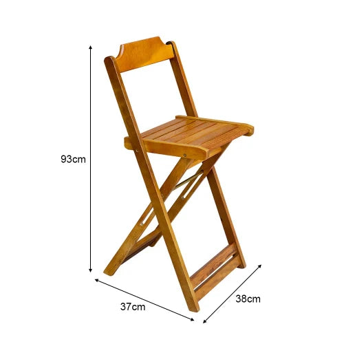 Conjunto Bistrô de Madeira com 4 Cadeiras Dobrável - Mel