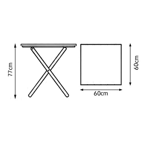 Conjunto Dobrável 70x70, 4 Cadeiras para Area Gourmet/Varanda - MEL